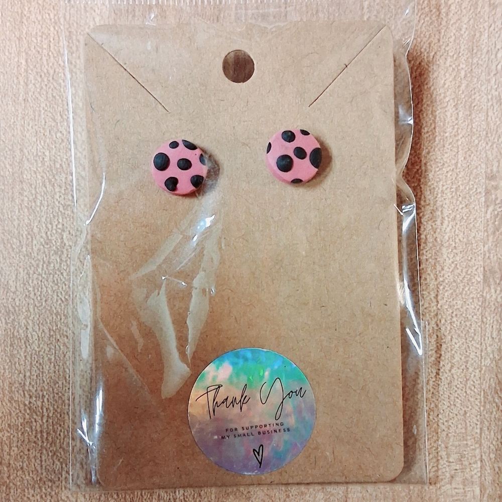 Pink Polka Dot Earrings